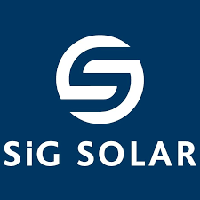 Logo von SiG Solar mit stilisiertem S in einer blauen Farbgebung.